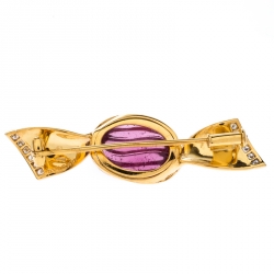 Pre Owned Bvlgari Bon Bon Wrapped Candy Tourmaline Diamond 18k Yellow Gold Pin Brooch