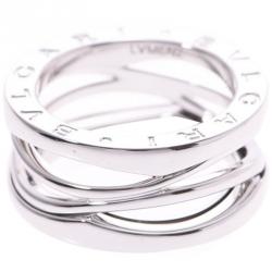 Pre Owned Bvlgari B.Zero Design Legend 18K White Gold 3-Band Ring Size 49