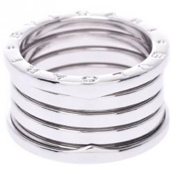 Bvlgari B.Zero1 4-Band 18k White Gold Band Ring Size 58