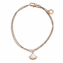 Pre Owned Bvlgari Divas' Dream Mother of Pearl 18K Rose Gold Chain Bracelet