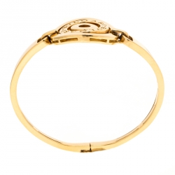 Pre Owned Bvlgari Cerchi Astrale 18K Yellow Gold Shield Bangle Bracelet