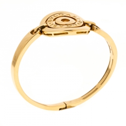 Pre Owned Bvlgari Cerchi Astrale 18K Yellow Gold Shield Bangle Bracelet