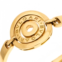 Pre Owned Bvlgari Cerchi Astrale 18K Yellow Gold Shield Bangle Bracelet