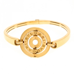 Pre Owned Bvlgari Cerchi Astrale 18K Yellow Gold Shield Bangle Bracelet