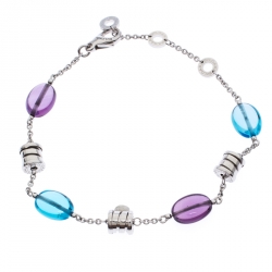 Bvlgari B.Zero1 Multi Gem 18k White Gold Station Bracelet