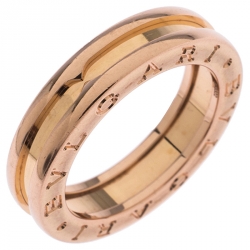 Bvlgari B.Zero1 18K Rose Gold One Band Ring Size 51