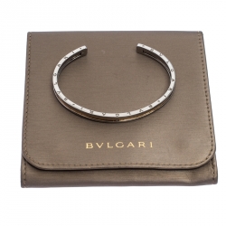 Bvlgari B.Zero1 Stainless Steel 18k Rose Gold Narrow Open Cuff Bracelet