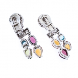 Bvlgari Allegra Diamond Multi-color Gemstone 18k White Gold Dangle Earrings
