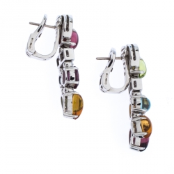 Bvlgari Allegra Diamond Multi-color Gemstone 18k White Gold Dangle Earrings
