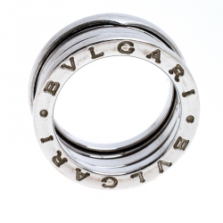 Bvlgari B.Zero1 18K White Gold 3-Band Ring Size 50