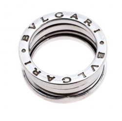 Bvlgari B.Zero1 18K White Gold 3-Band Ring Size 50