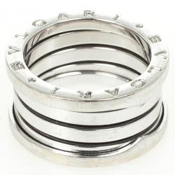 Pre Owned Bvlgari B.Zero1 18K White Gold 4 Band Ring Size 53