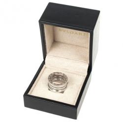 Pre Owned Bvlgari B.Zero1 18K White Gold 4 Band Ring Size 53