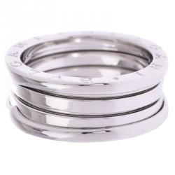 Bvlgari B.Zero1 3-Band 18k White Gold Band Ring Size 59