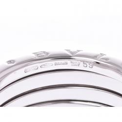 Bvlgari B.Zero1 3-Band 18k White Gold Band Ring Size 59