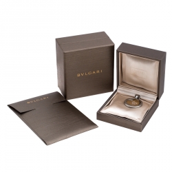 Pre Owned Bvlgari Tondo Heart Diamond 18K Yellow Gold Stainless Steel Pendant 