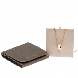 Bvlgari B.Zero1 White Ceramic 18K Rose Gold Pendant Necklace