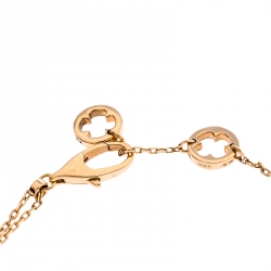Pre Owned Bvlgari Fiorever Diamond 18K Rose Gold Chain Link Bracelet SM
