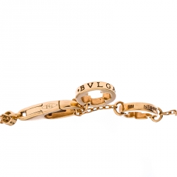 Pre Owned Bvlgari Fiorever Diamond 18K Rose Gold Chain Link Bracelet SM