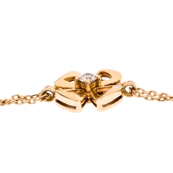 Pre Owned Bvlgari Fiorever Diamond 18K Rose Gold Chain Link Bracelet SM