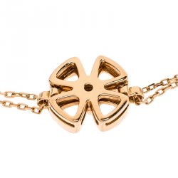 Pre Owned Bvlgari Fiorever Diamond 18K Rose Gold Chain Link Bracelet SM