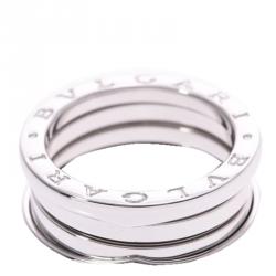 Bvlgari B.Zero1 3-Band 18k White Gold Band Ring Size 55