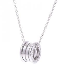 Pre Owned Bvlgari B.Zero1 3-Band 18K White Gold Band Pendant Necklace