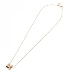 Pre Owned Bvlgari B.Zero1 3-Band 18K Yellow Gold Band Pendant Necklace