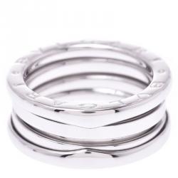 Bvlgari B.Zero1 3-Band 18k White Gold Band Ring Size 52