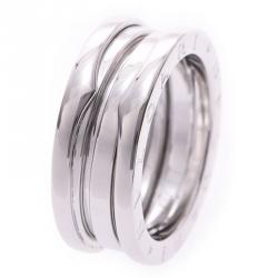 Bvlgari B.Zero1 3-Band 18k White Gold Band Ring Size 53