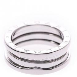 Bvlgari B.Zero1 3-Band 18k White Gold Band Ring Size 53