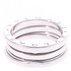 Bvlgari B.Zero1 3-Band 18k White Gold Band Ring Size 58