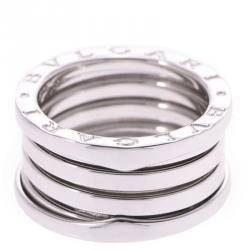 Pre Owned Bvlgari B.Zero1 4-Band 18k White Gold Band Ring Size 52