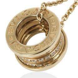 Pre Owned Bvlgari B.Zero1 18 K Yellow Gold Diamond Pendant Necklace