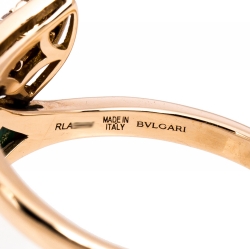 Bvlgari Divas' Dream Diamond Malachite 18K Rose Gold Ring Size 53