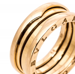 Bvlgari B.Zero1 3-Band 18K Rose Gold Ring Size 56