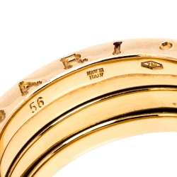 Bvlgari B.Zero1 3-Band 18K Rose Gold Ring Size 56
