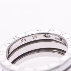 Bvlgari B-Zero1 3 Band 18K White Gold Band Ring Size 51