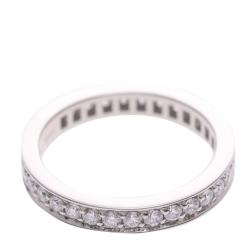 Pre Owned Bvlgari Marry Me Eternity Platinum Diamonds Pave Band Ring Size 53
