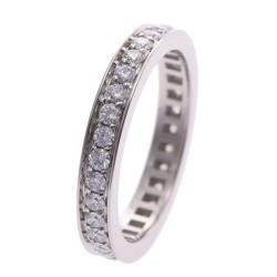 Pre Owned Bvlgari Marry Me Eternity Platinum Diamonds Pave Band Ring Size 53