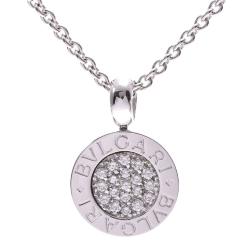 Pre Owned Bvlgari Bvlgari Diamond 18K White Gold Pendant Necklace