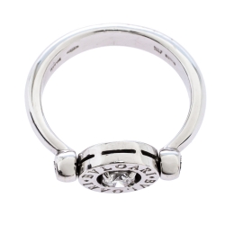 Pre Owned Bvlgari Diamond 18K White Gold Ring Size 54