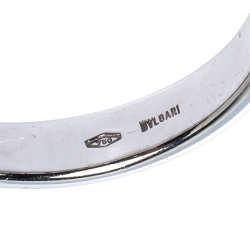 Pre Owned Bvlgari Diamond 18K White Gold Ring Size 54