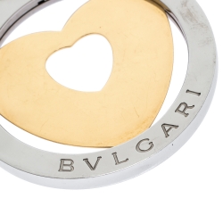 Bvlgari Tondo Heart 18K Yellow Gold & Stainless Steel Pendant 