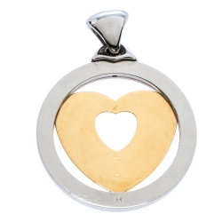 Bvlgari Tondo Heart 18K Yellow Gold & Stainless Steel Pendant 