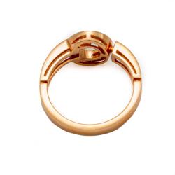 Pre Owned Bvlgari Rose Gold Bvlgari Bvlgari Pave Diamond Ring Size 56