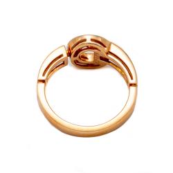 Pre Owned Bvlgari Rose Gold Bvlgari Bvlgari Pave Diamond Ring Size 56