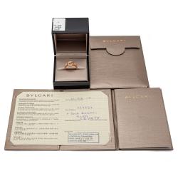 Pre Owned Bvlgari Rose Gold Bvlgari Bvlgari Pave Diamond Ring Size 56