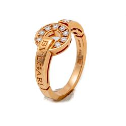 Pre Owned Bvlgari Rose Gold Bvlgari Bvlgari Pave Diamond Ring Size 56