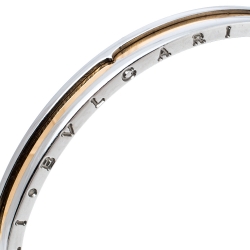 Bvlgari B.Zero1 Stainless Steel & 18k Rose Gold Open Cuff Bracelet S